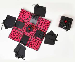 Flipkart offers on Mothers Day Deals - Crafted with passion Crafted With Passion pink and black Explosion Box for birthday ,Explosion box for anniversary love DIY photo album Greeting Card Hot pink and black, Pack of 1