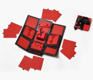 Flipkart offers on Mothers Day Deals - Crafted with passion red drama Explosion Box for birthday anniversary love Greeting Card(Red and black, Pack of 1)