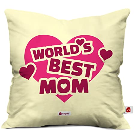 Amazon offers on Mothers Day Deals - Indigifts Mummy Gift Micro Satin Fibre 12X12-Inch Cushion Cover with Filler (Multicolour) - Gift for Mothers Day, Mom, Mummy, Maa, Birthday, for Mummy Birthday, Mother Gift Items
