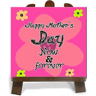 Shopclues offers on Mothers Day Deals - Tiedribbons Now Forever Happy MotherS Day Tile Showpiece - 28 cm(Ceramic, Multicolor)