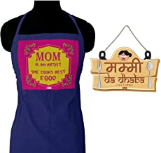 Amazon offers on Mothers Day Deals - Buy Indigifts Mother s Day Special Blue Apron 26x30 inches - Gift for Mother-Mom-Mummy-Maa-Birthday-Anniversary, Apron for Mom Birthday (Door Sign + Apron 2) Online at Low Prices in India - Amazon.in
