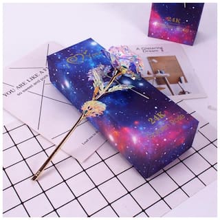 Paytmmall offers on Mothers Day Deals - Valentine Day Gift 24k Golden Rose Artificial Flower with Led Light -- for mothers day , birthday gift