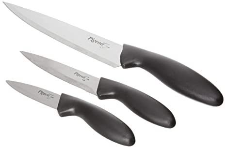 Amazon offers on Handpicked Deals - Pigeon by Stovekraft Stainless Steel Kitchen Knives Set, 3-Pieces, Multicolour