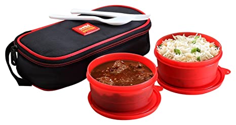 Amazon offers on Handpicked Deals - Cello Max Fresh Super Polypropylene Lunch Box Set, 300ml/24cm, Set of 2, Red