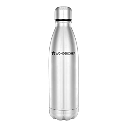 Amazon offers on Handpicked Deals - Wonderchef HydroBot Stainless Steel Water Bottle 750 ml (SS Finish)