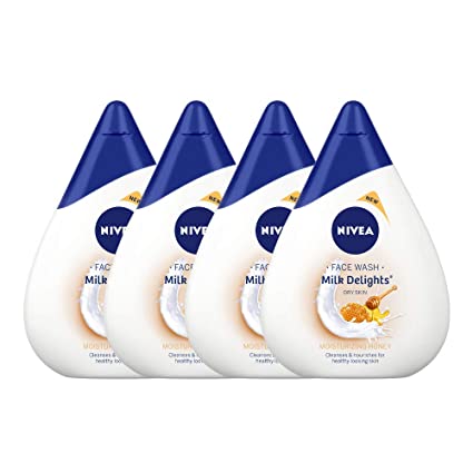 Amazon offers on Handpicked Deals - Nivea Milk Delights Face Wash Moisturizing Honey For Dry Skin, 100ml (Pack of 4)
