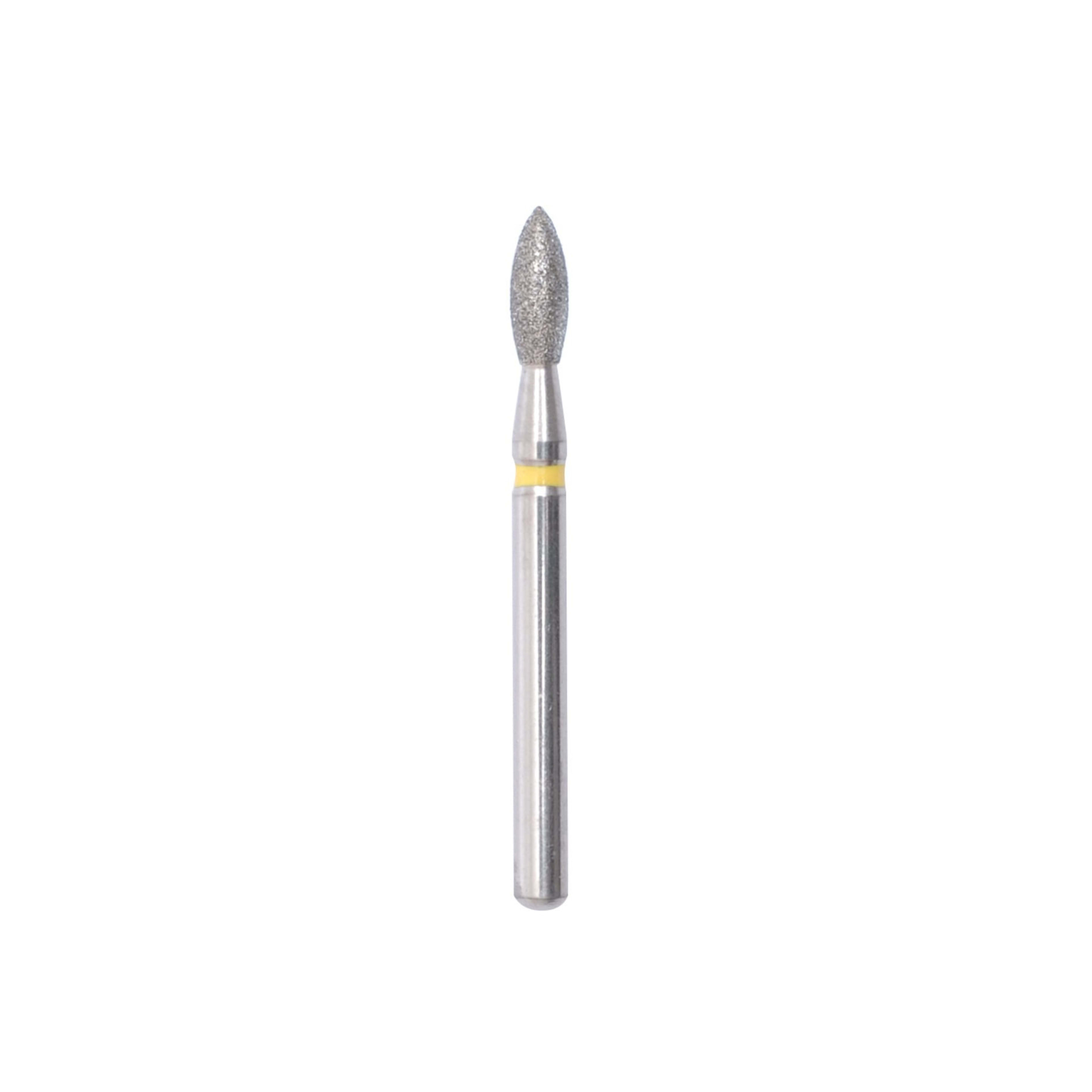 flame-shaped yellow bur