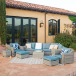 Corvus Martinka 11 Piece Wicker Outdoor Sectional Sofa Set