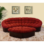 Diana 4-piece Burgundy Modern Microfiber Sofa and Ottoman Set