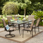 Garden Oasis Harrison 7 Piece Textured Glass-Top Dining Set