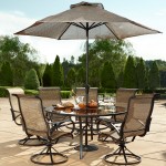 Grand Resort Oak Hill 60 Inch Round 7 Piece Sling Dining Set