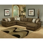 Keaton Chenille Eco-Friendly Sectional Sofa with Padding Rolled Arms