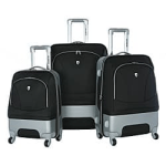 Olympia Majestic Hybrid Black 3-piece Spinner Luggage Set