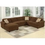 AC Pacific Linda Polyester Sectional Sofa with 100% Polyester Upholstery Materials