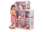 Teamson Fancy Mansion Wooden Dollhouse with Furniture – Non-toxic Paint, Eco-friendly