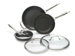 Cuisinart DSA22-3CPK Dishwasher Safe Hard Anodized Nonstick 8 inch, 10 inch, 12 inch Covered Skillets + Lids