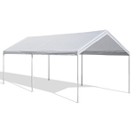 Caravan Canopy 10 by 20 Domain Carport with High-duty, High grade Steel Frame, Heat-sealed, Triple-layer Polyethylene Cover