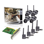 Lorex QLR464WB 4-Channel PCI DVR Card with 4 Digital Wireless Indoor/Outdoor Night Vision Camera