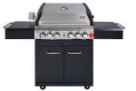 Swiss Grill A250B Stainless Steel Grill with Rotisserie Kit, 4-Piece Burner