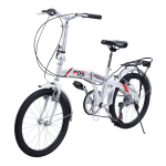 20″ Folding Bike 6 Speed Bike with Shimano 6-Speed Derailleur