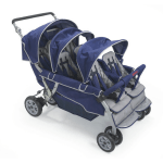 Angeles SureStop Folding Bye-Bye 6 Passenger Tandem Stroller with No-roll Technology, Comfort-grip Brake System