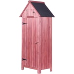 Merax Arrow Cedar Wooden Shed with Single Door, Lockers