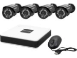 LaView LV-KD5144B Complete 4 CH D1 Compact Security DVR Cloud System with Easy DIY Four 600TVL Infrared Surveillance Cameras (No HDD)