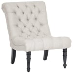 Caelie Lounge Chair with Button Tufting in Beige