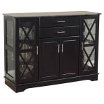 Aria Buffet with Two Adjustable Tempered Glass Shelves, 2 Drawers