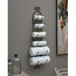 IMAX Wall Mounted Towel/Blanket/Wine Rack with 100% Wrought Iron Construction