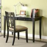 Wildon Home Hartland Writing Desk and Chair Set with Sleek Tapered Legs, Rich Natural Finish