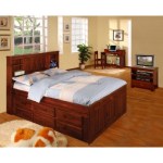 Full Size Merlot Finish Bookcase Bedroom Set – Full Bed with 6 Drawers + Entertainment Console + Student Desk + Hucth + Matching Chair