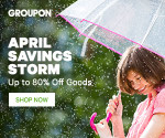 Up to 80% off Goods – April Savings Storm Event at Groupon