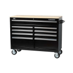 Husky 46″ 9-Drawer Mobile Workbench with Solid Wood Top