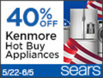 Save up to 40% off Kenmore Hot Buys + 20% off Top Brand Hot Buys at Sears