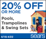 Get 20% and more off Pools, Trampolines, and Swing Sets