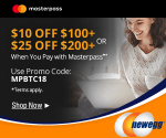 Get $10 OFF $100+ or $25 OFF $200+ When You Pay with Masterpass at Newegg