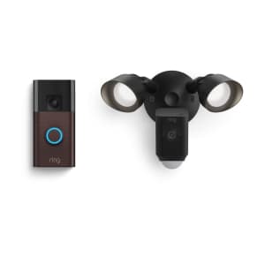 Ring Battery Doorbell with Ring Floodlight Cam Wired Plus: $125