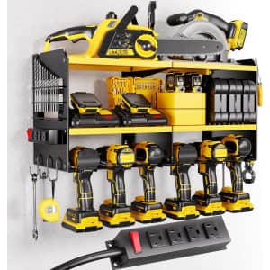 3-Tier 6-Slot Power Tool Organizer w/ Power Strip: $28