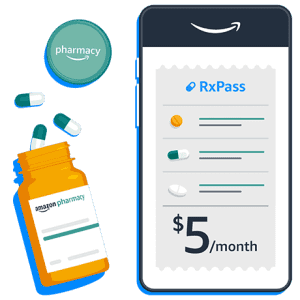 Amazon RxPass: for $5 per month w/ Prime Amazon RxPass: for $5 per month w/ Prime