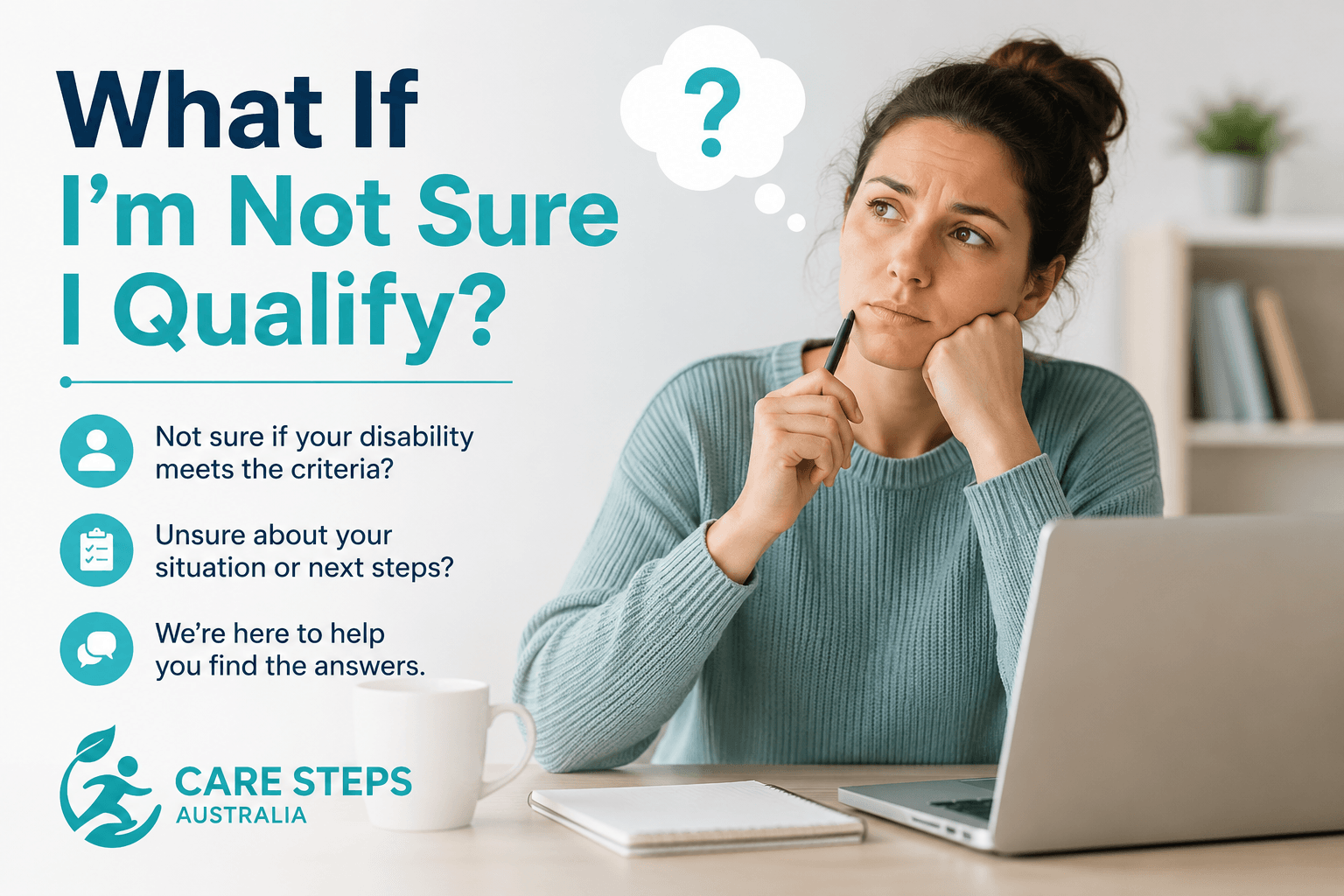 Person checking NDIS eligibility requirements with Care Steps Australia