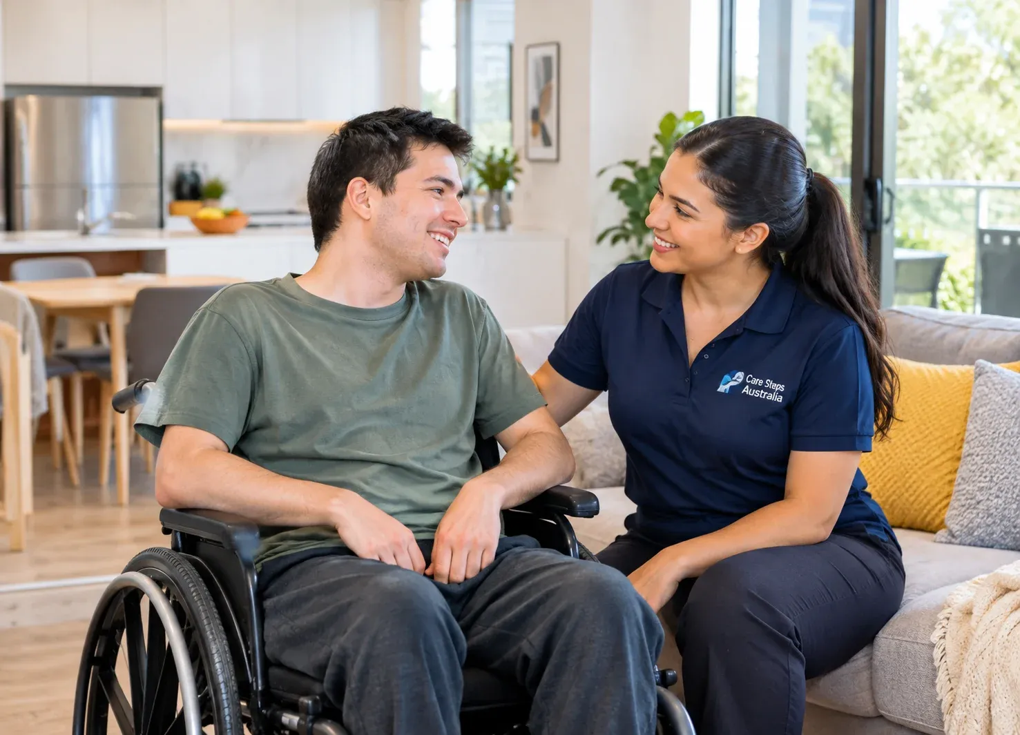 Specialist Disability Accommodation (SDA) in Sydney with an accessible home and Care Steps Australia support worker