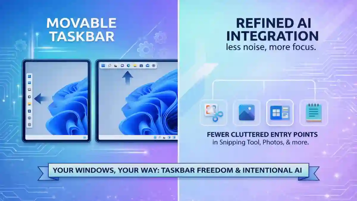 Windows 11's Biggest 2026 Update: The Movable Taskbar Returns as AI Steps Back