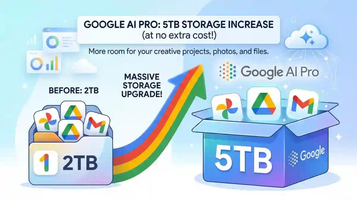 Google AI Pro Storage Upgrade: 5TB Cloud Storage Now Included at No Extra Cost