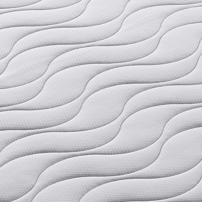 Ensemble Sommier + Matelas Eden 140x190cm - Mousse 20cm, Fibre Hypoallergénique, Blanc/Noir