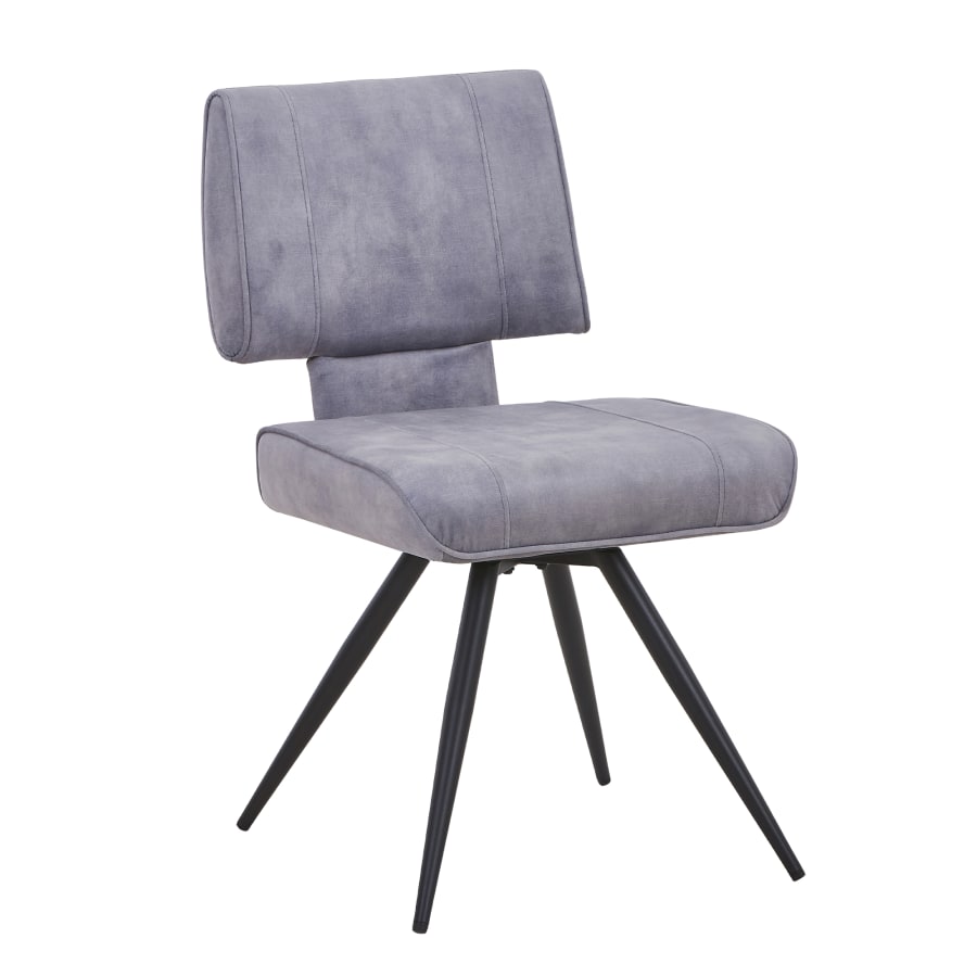 Lot de 2 chaises en velours gris pieds en métal noir