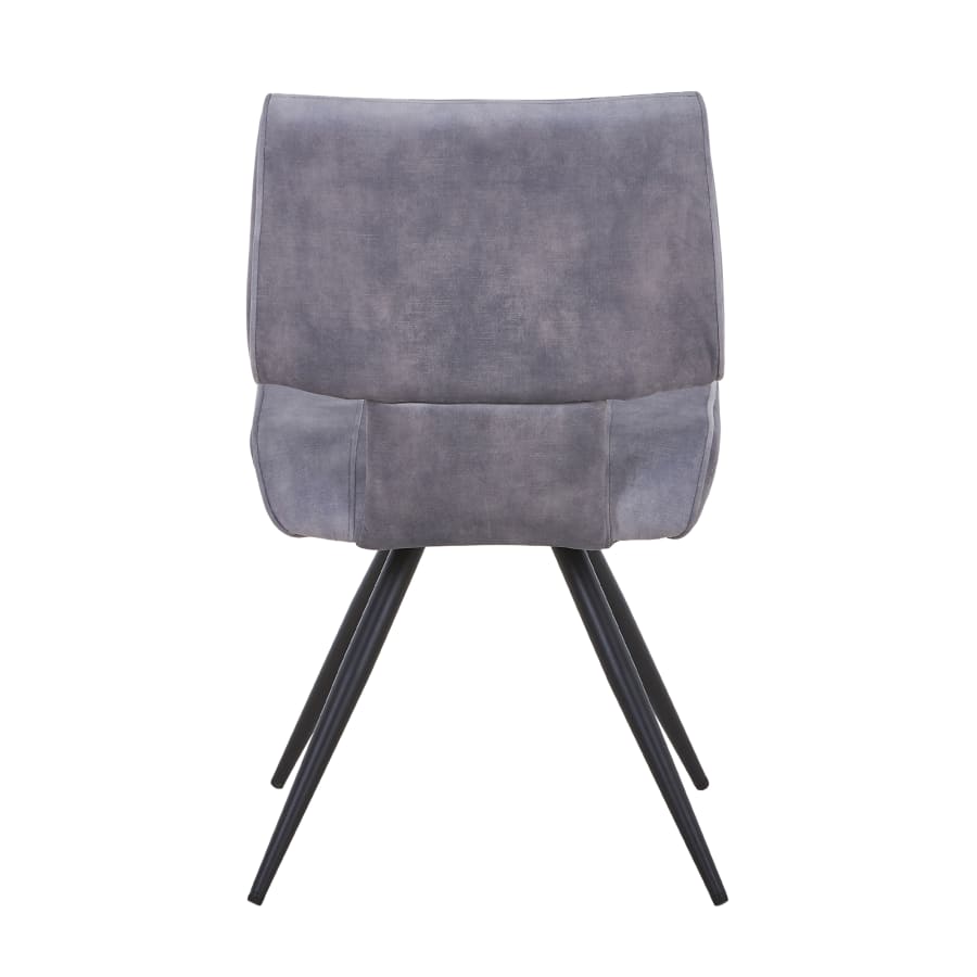 Lot de 2 chaises en velours gris pieds en métal noir