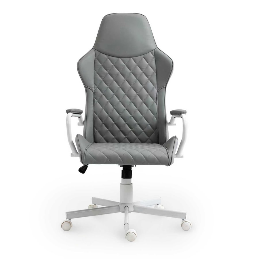 Fauteuil de bureau en simili cuir gris