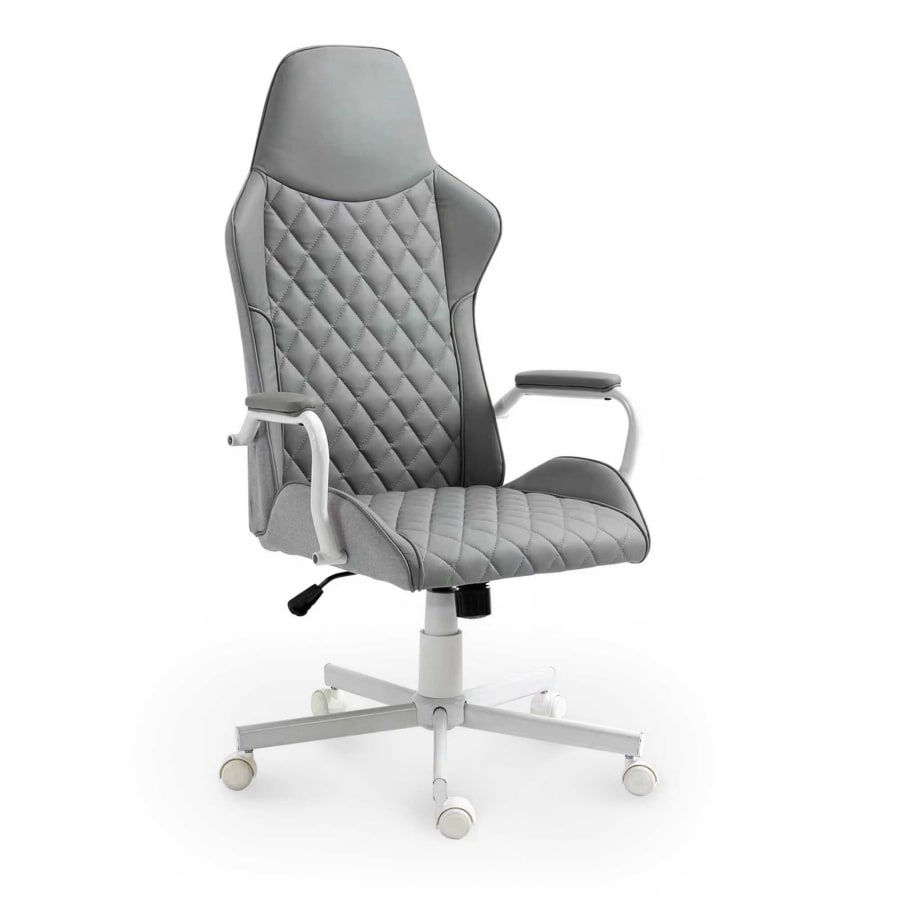 Fauteuil de bureau en simili cuir gris