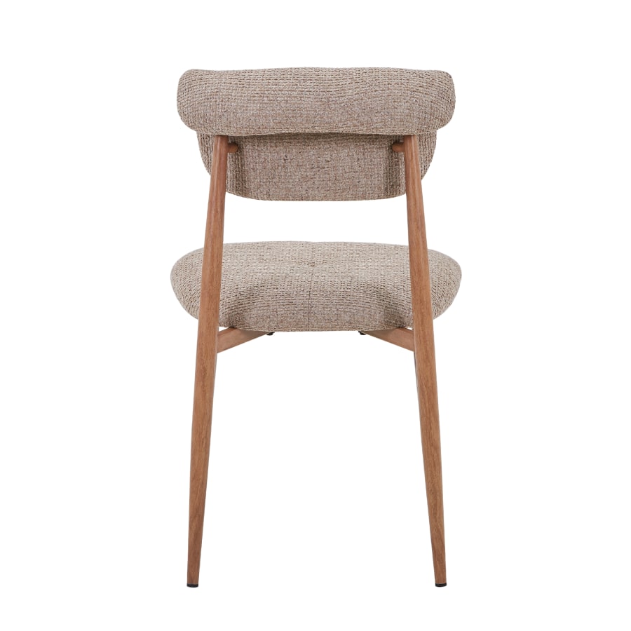 Lot de 2 chaises en tissu taupe pieds couleur bois